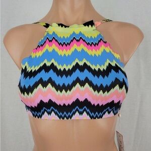 🌻Pilyq Large Vibrant Zigzag Bikini Top